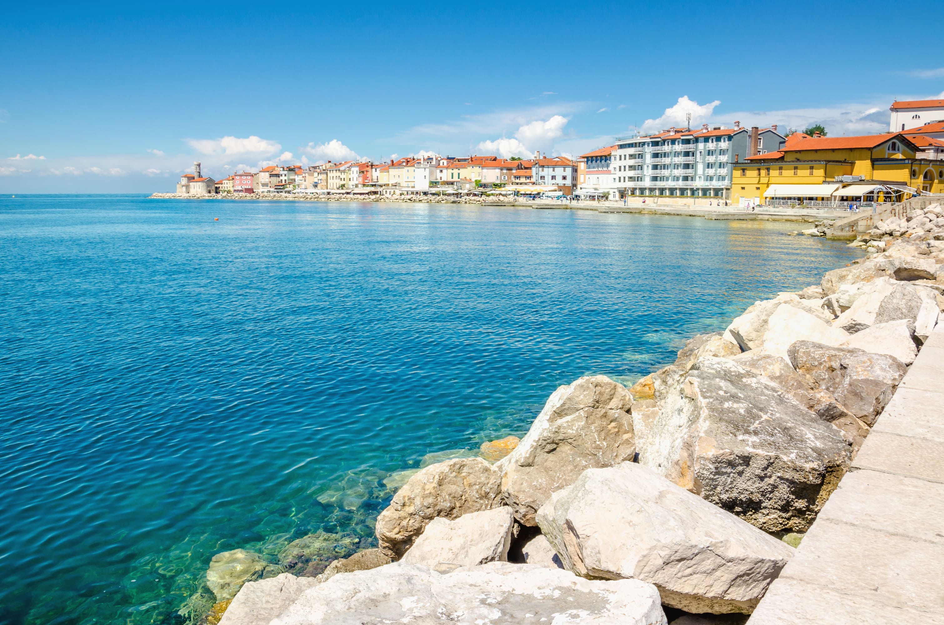 The public beach in Piran